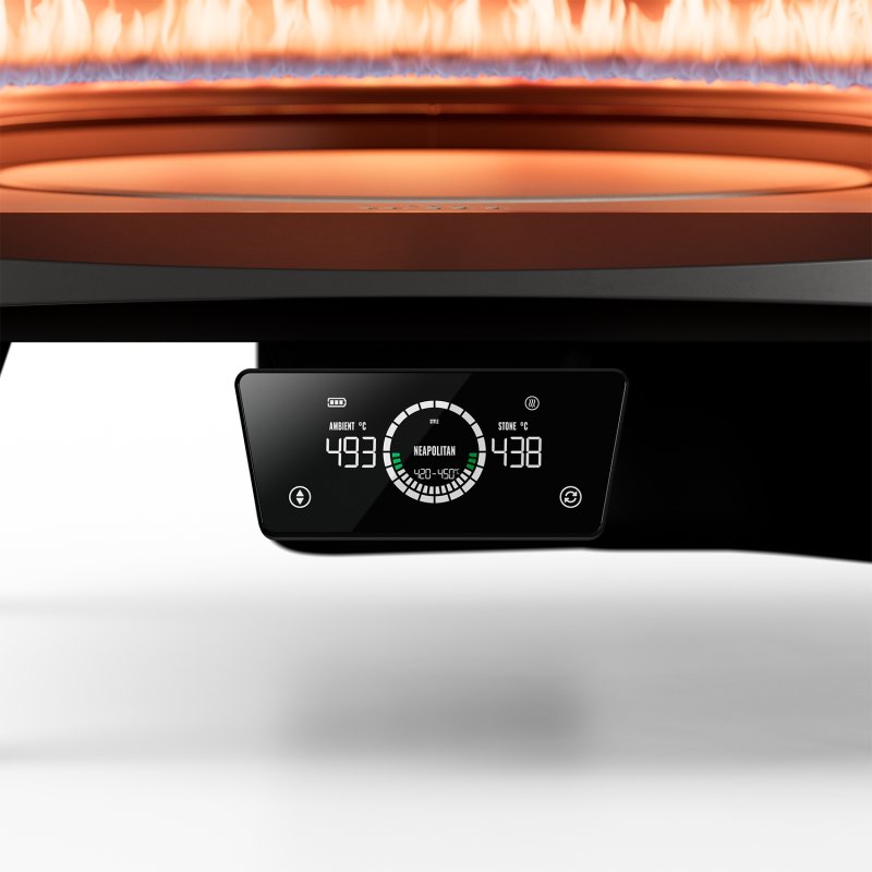 Witt Pizzaofen Gas Etna Rotante Control matt schwarz - Outdoorküchen Starterpaket inkl. Pizzatisch, Pizzaschieber & Pizzaschneider BLACK EDITION