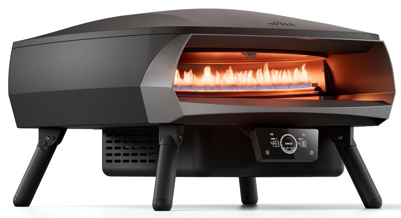 Witt Pizzaofen Gas Etna Rotante Control matt schwarz - Outdoorküchen Starterpaket inkl. Pizzatisch, Pizzaschieber & Pizzaschneider BLACK EDITION