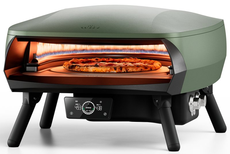Witt Pizzaofen Gas Etna Rotante Control matt grün - mit rotierendem Pizzastein & LCD-Display