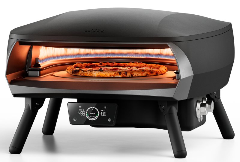 Witt Pizzaofen Gas Etna Rotante Control matt schwarz - Outdoorküchen Starterpaket inkl. Pizzatisch, Pizzaschieber & Pizzaschneider BLACK EDITION