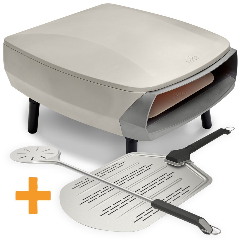 Witt Pizzaofen Gas Etna Fermo 16" matt creme - inkl. Pizzaschieber 36 cm + Pizzawender