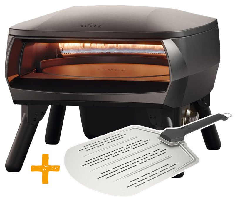 Witt Pizzaofen Piccolo Rotante 13" - matt schwarz - inkl. Pizzaschieber