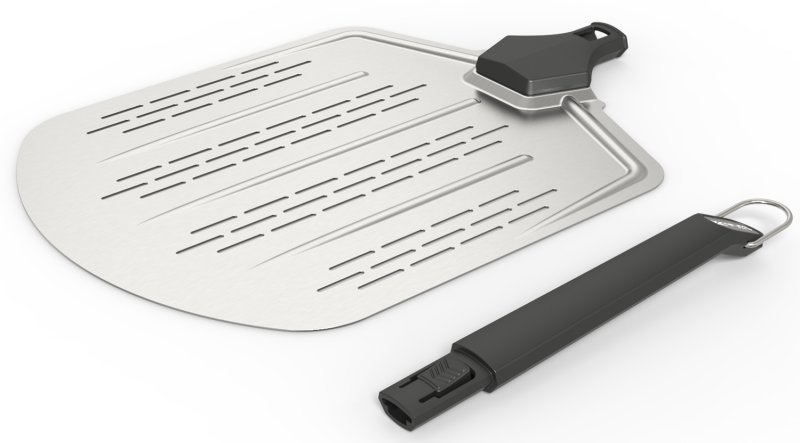 Witt Pizzaofen Gas Etna Piccolo Rotante matt schwarz - inkl. Pizzaschieber, Pizzaschneider & Infrarot Thermometer