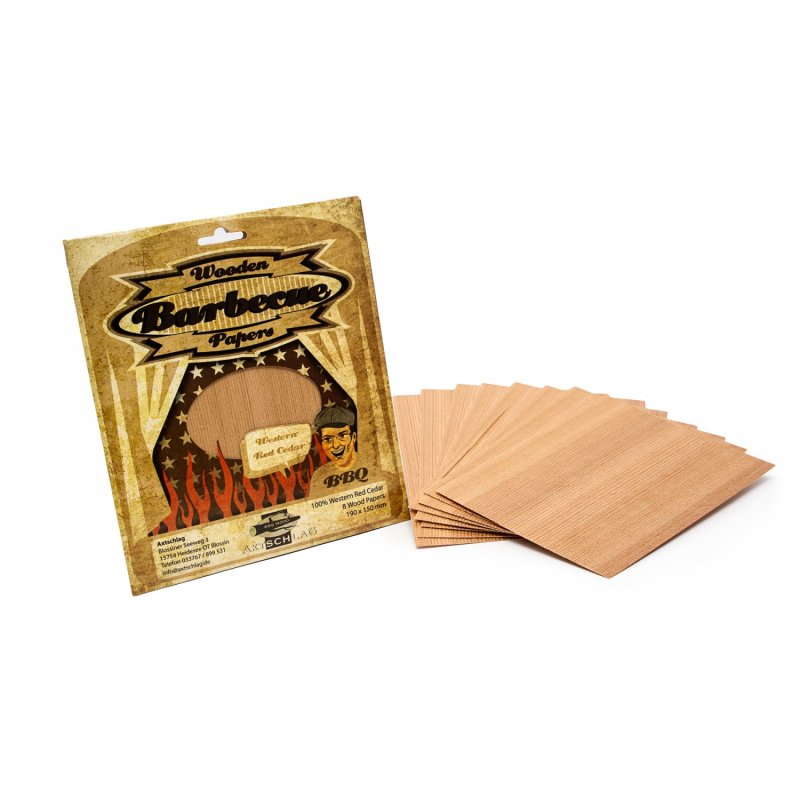 Axtschlag Grillpapier / Wood Papers Western Red Cedar - 19 x 15 cm /  8er Pack