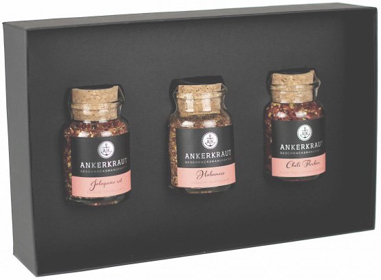 Ankerkraut Set „Chilli“, 3 Gläser