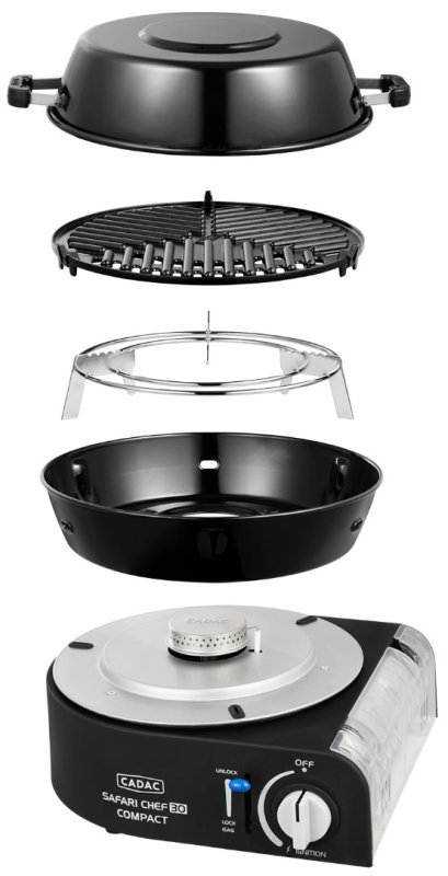 CADAC Camping Gasgrill Safari Chef 30 Compact Combo - Kartuschenbetrieb
