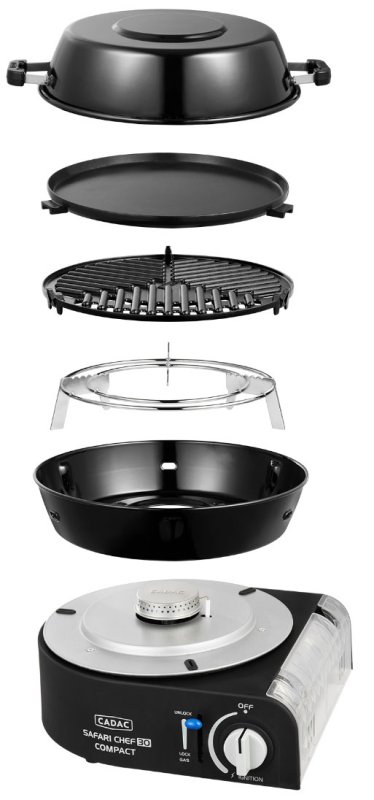 CADAC Camping Gasgrill Safari Chef 30 Compact Deluxe - Kartuschenbetrieb