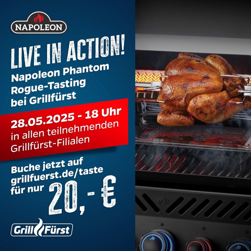 Napoleon Rogue live in Action - Das Grilltasting! Mittwoch, 28.05.2025 - 18:00 Uhr - München