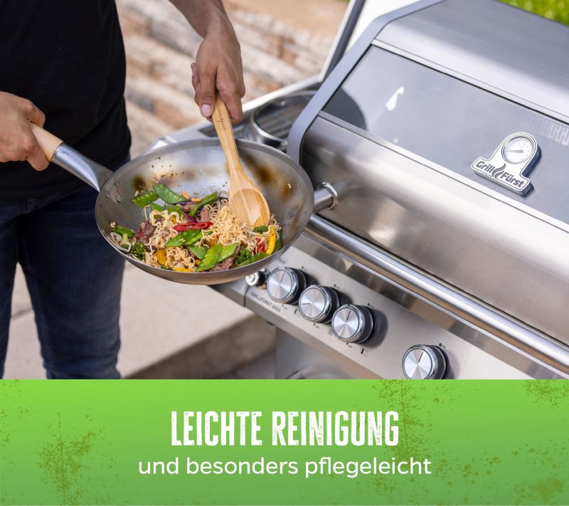 Grillfürst Edelstahl Wok Ø 30 cm