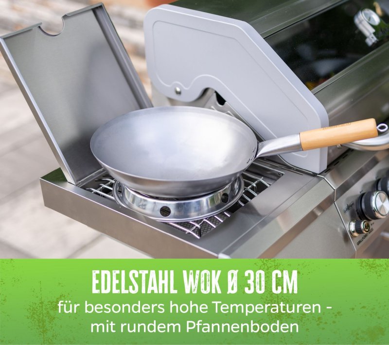 Grillfürst Edelstahl Wok Ø 30 cm