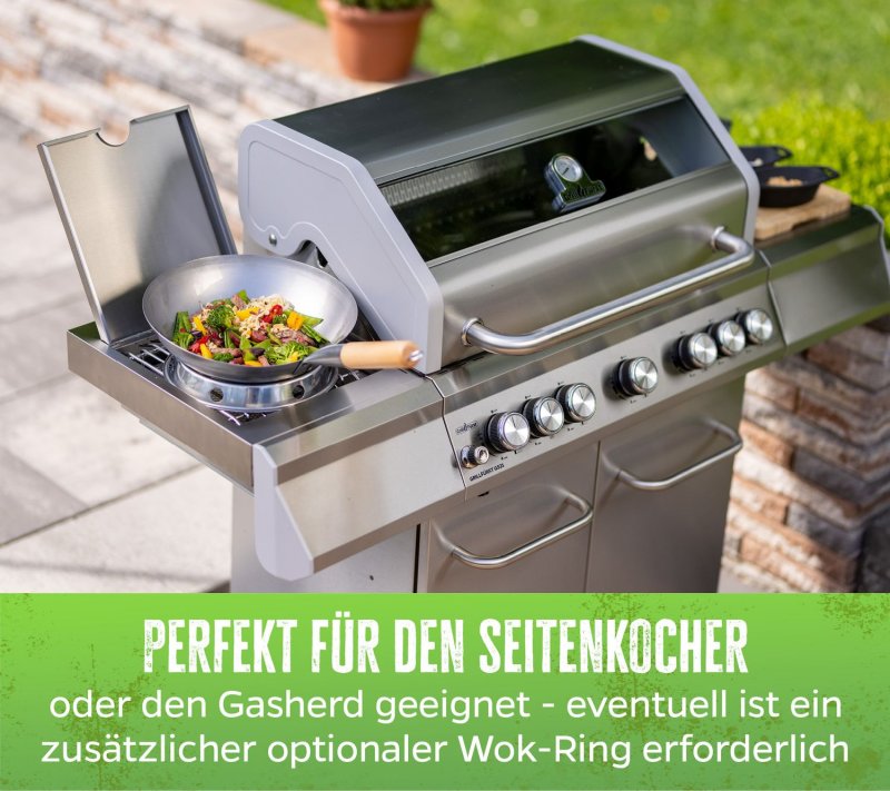 Grillfürst Edelstahl Wok Ø 30 cm
