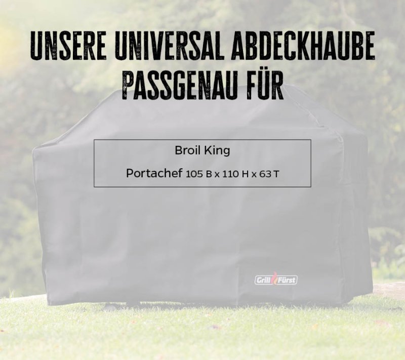 Grillfürst Abdeckhaube 105 x 63 x 110 cm für Broil King Portachef, Baron/Crown Pellet Smoker 400