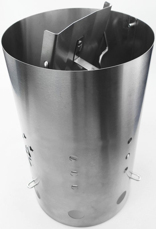 Grillfürst Anzündkamin Premium Edelstahl, Durchmesser 19 cm, Höhe 30,5 cm, mit Sicherheitsgriff