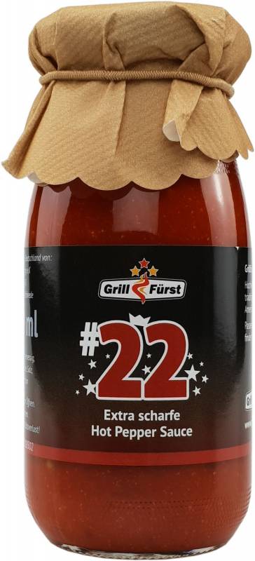 Grillfürst BBQ Sauce No. #22, die EXTRA scharfe Hot Pepper Sauce