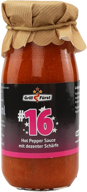 Grillfürst BBQ Sauce No. #16, die Hot Pepper Sauce mit dezenter Schärfe