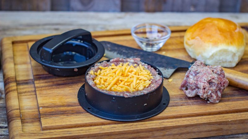 Grillfürst Burgerpresse für gefüllte Hamburger, 6-teilig