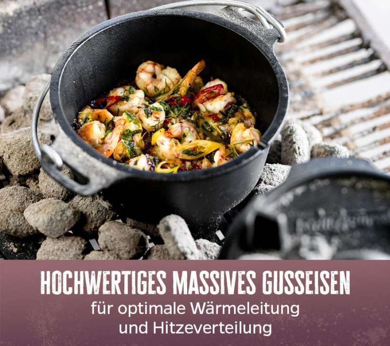 Grillfürst Dutch Oven BBQ Edition DO2 - inkl. Dutch Oven Fibel/Fibel XXL und Winterrezepte