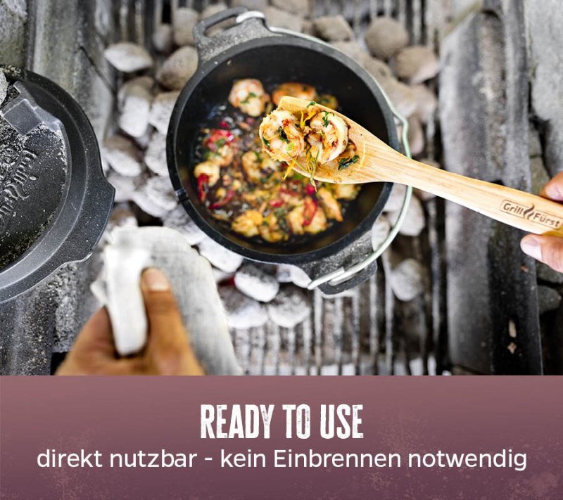 Grillfürst Dutch Oven Set BBQ Edition DO4 - X-DEAL inkl. Tragetasche, Gusseisen Pflege und Deckelheber
