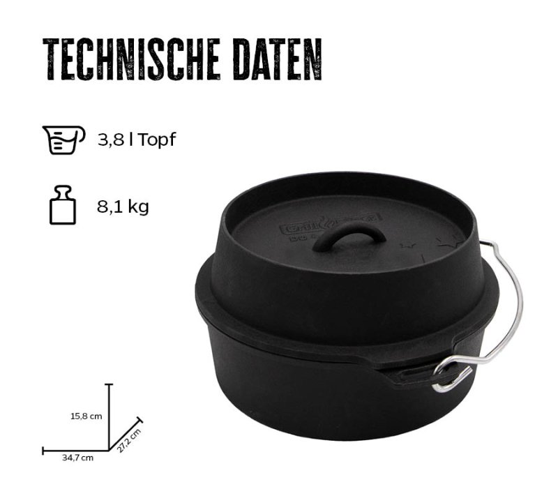 Grillfürst Dutch Oven ohne Füsse DO4