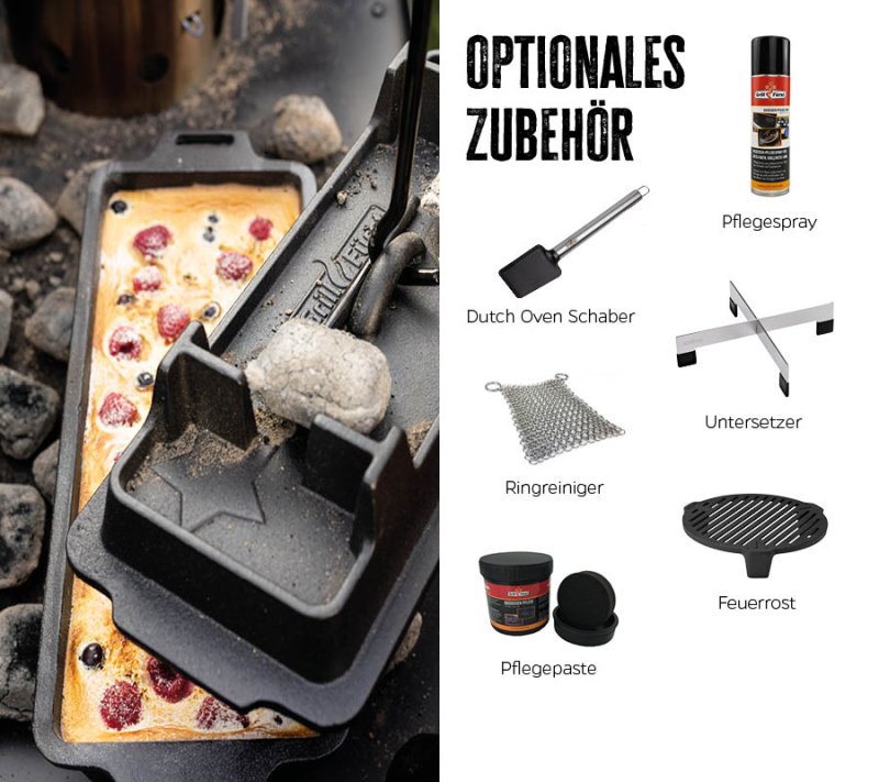 Grillfürst Dutch Oven Kastenform BK4 aus Gusseisen