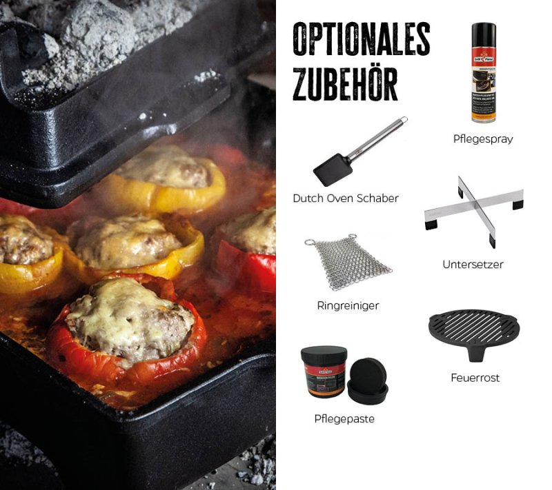 Grillfürst Dutch Oven Kastenform BK6 aus Gusseisen