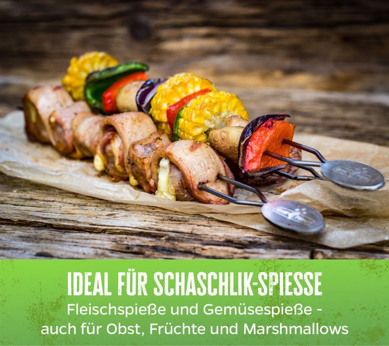 Grillfürst Edelstahl Grillspieße 35 cm - 4er Set