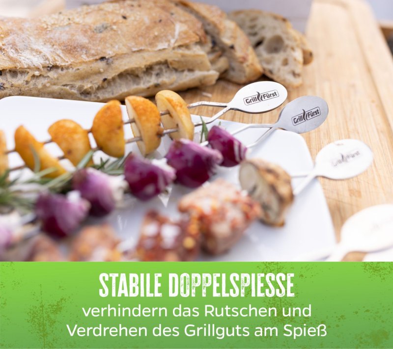Grillfürst Edelstahl Grillspieße 35 cm - 4er Set