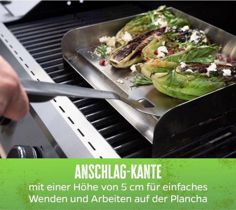 Grillfürst Edelstahl Plancha / Grillplatte / Teppanyaki Pfanne - 32 x 28 cm