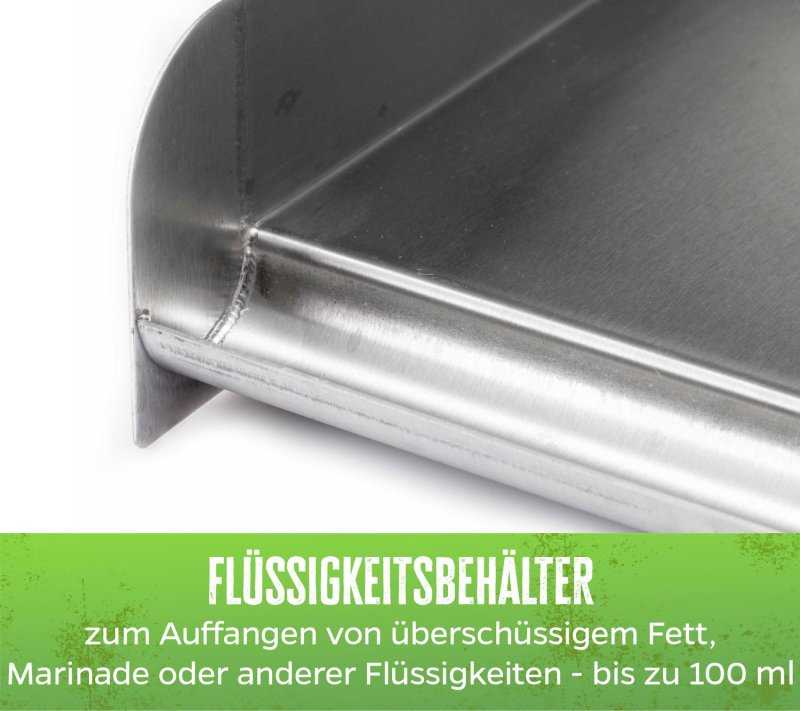 Grillfürst Edelstahl Plancha / Grillplatte / Teppanyaki Pfanne Größe M  - 41 x 28 cm