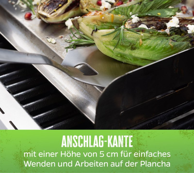 Grillfürst Edelstahl Plancha / Grillplatte / Teppanyaki Pfanne Größe M  - 41 x 28 cm