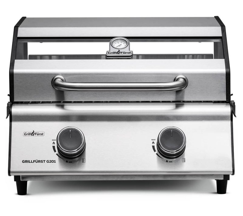 Grillfürst G201E 2-Brenner Gasgrill portabel v2 - Campinggrill / Balkongrill 50mbar