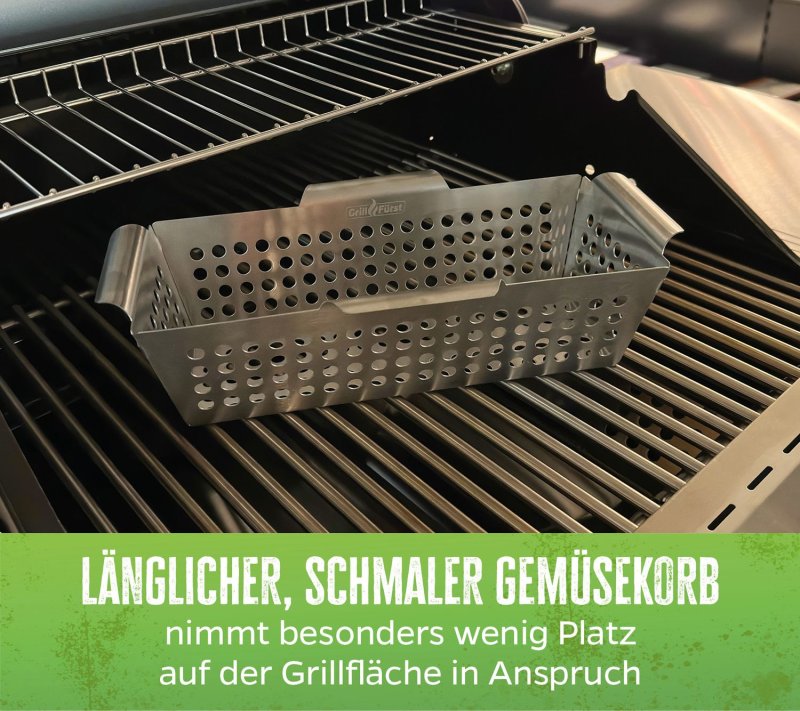 Grillfürst Gemüsekorb Edelstahl rechteckig 31 x 16cm