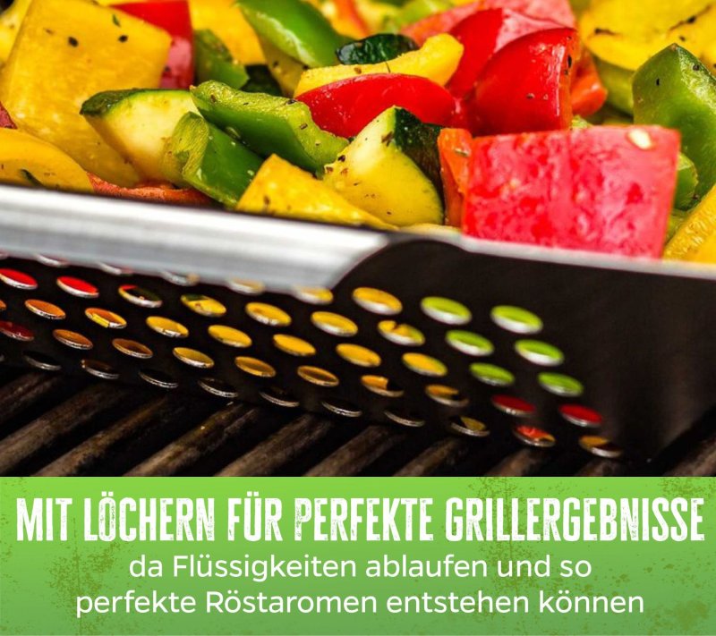 Grillfürst Gemüsekorb Edelstahl Premium 34,5 x 34,5cm