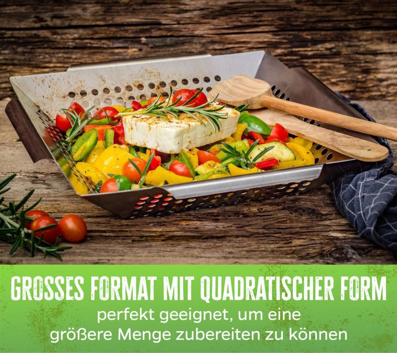 Grillfürst Gemüsekorb Edelstahl Premium 34,5 x 34,5cm