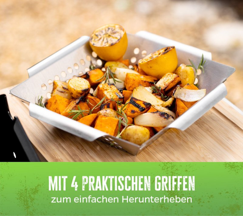 Grillfürst Gemüsekorb Edelstahl Premium 34,5 x 34,5cm