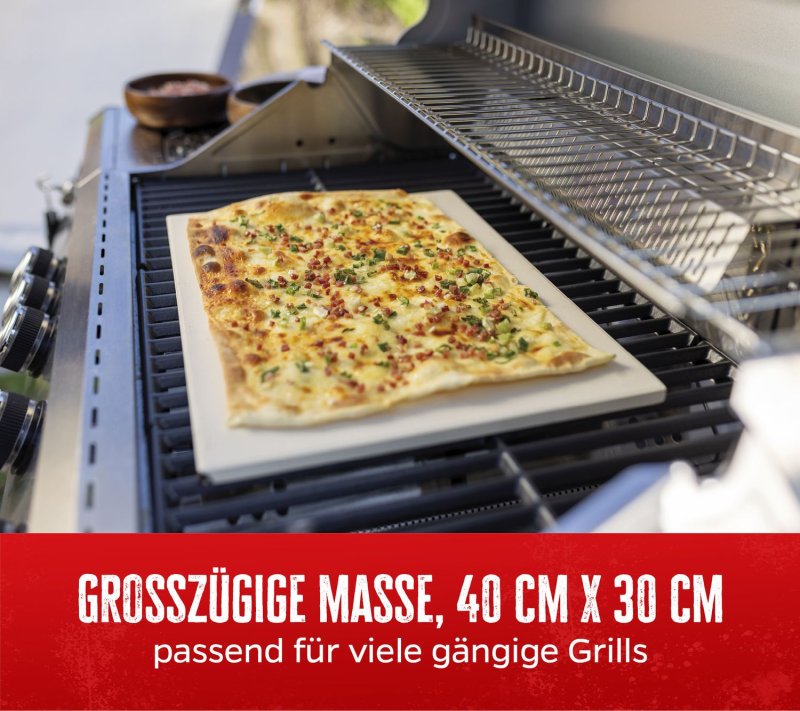Grillfürst Pizzastein rechteckig 40 x 30 cm