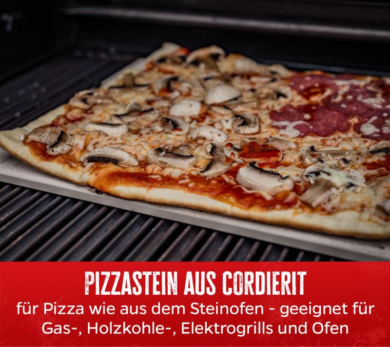 Grillfürst Pizzastein rechteckig 40 x 30 cm