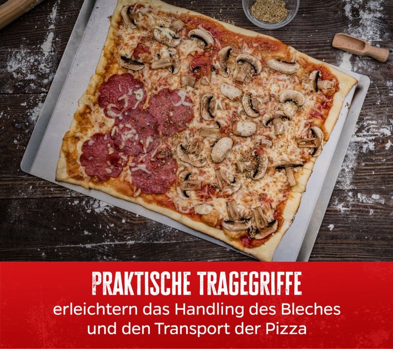 Grillfürst Pizzablech Edelstahl, eckig, 40 cm x 30 cm