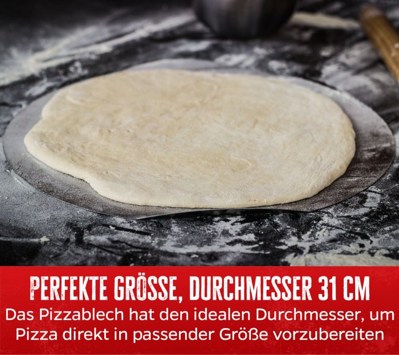 Grillfürst Pizzablech Edelstahl 31 cm