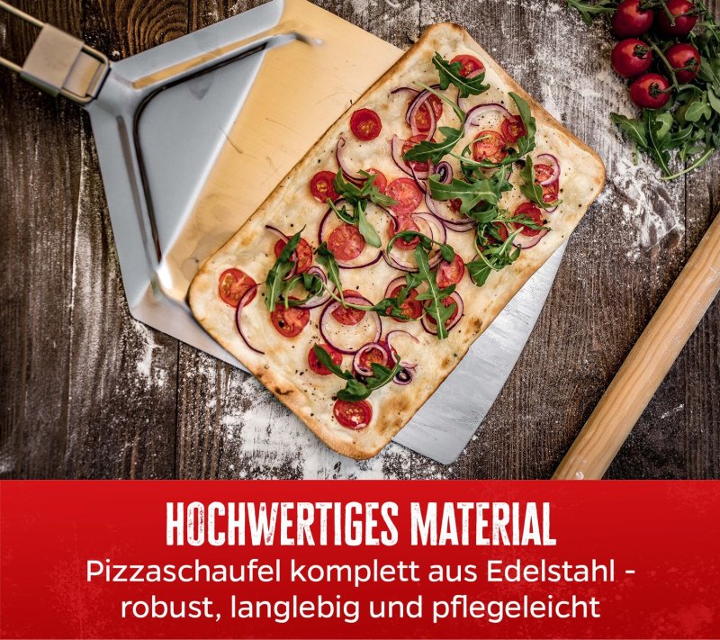 Grillfürst Pizzaheber / Pizzaschieber Edelstahl klappbar