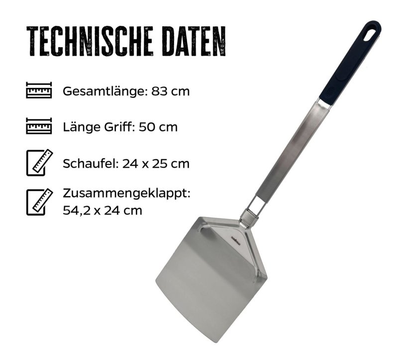 Grillfürst Pizzaheber XXL extra lang - 83 cm - klappbar