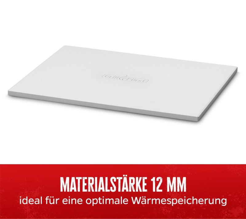 Grillfürst Pizzastein eckig 40 x 30 cm mit Pizzablech