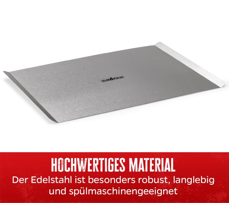 Grillfürst Pizzastein eckig 40 x 30 cm mit Pizzablech