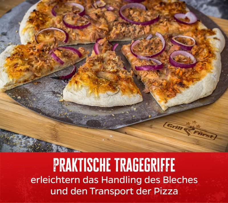 Grillfürst Pizzastein 33 cm mit Pizzablech