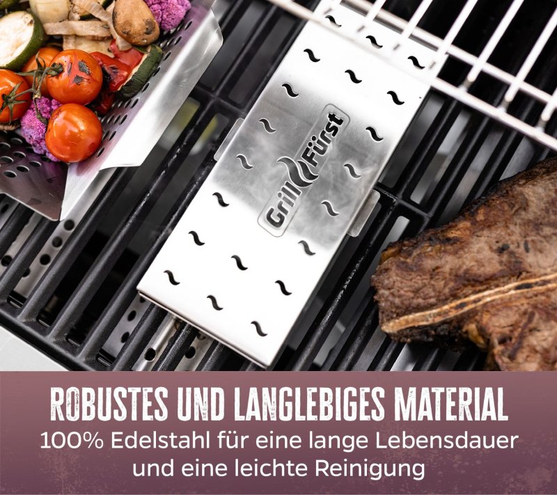 Grillfürst Räucherbox: Edelstahl Smokerbox für tolles Aroma