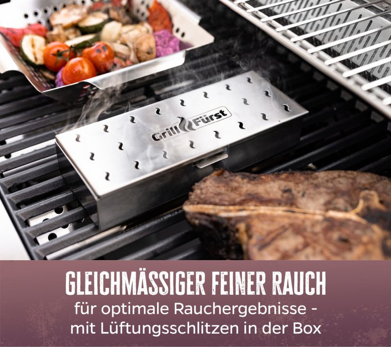 Grillfürst Räucherbox: Edelstahl Smokerbox für tolles Aroma