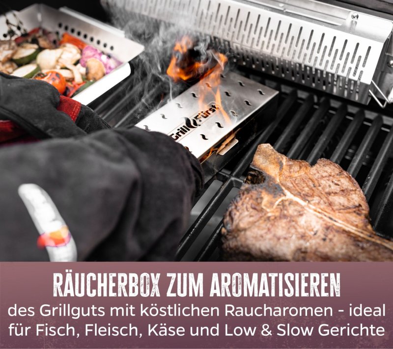 Grillfürst Räucherbox: Edelstahl Smokerbox für tolles Aroma