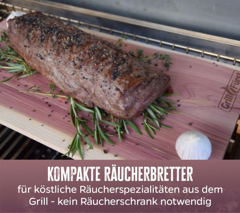Grillfürst Räucherbretter Erle 29 x 13 x 1cm 4er Set
