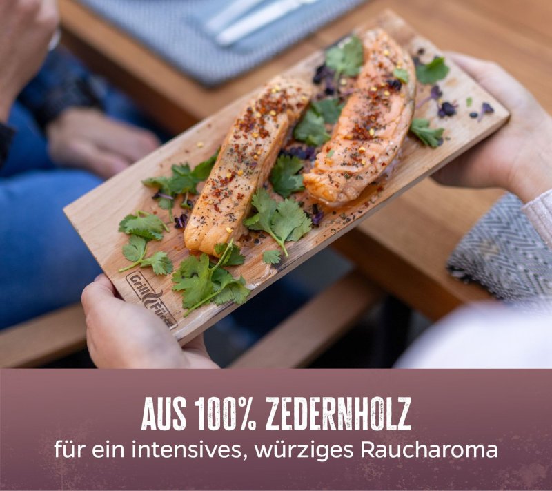 Grillfürst Räucherbretter Zeder XL 40 x 19,5 x 1,1 cm 2er Set
