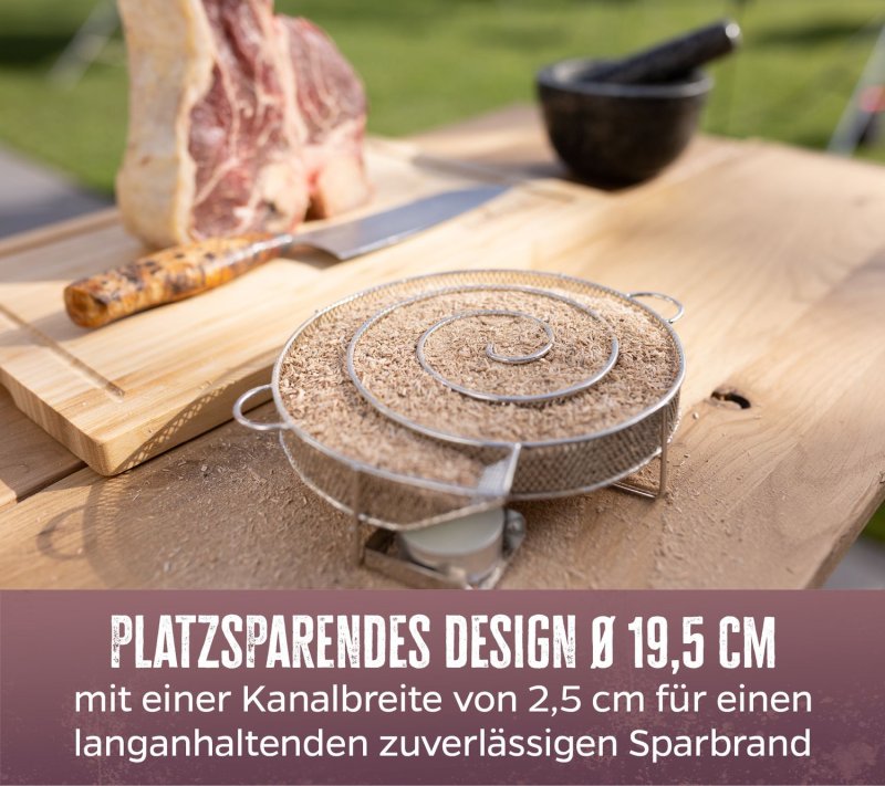 Grillfürst Kaltrauchgenerator / Räucherschnecke für Sparbrand 19,5 cm